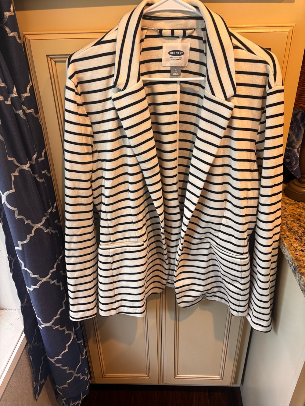 Old Navy Striped Open-Front Blazer XL with stretch